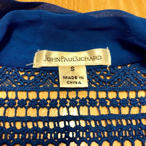 Bold & beautiful blue multi-fabric vest. - Picture 3 of 5